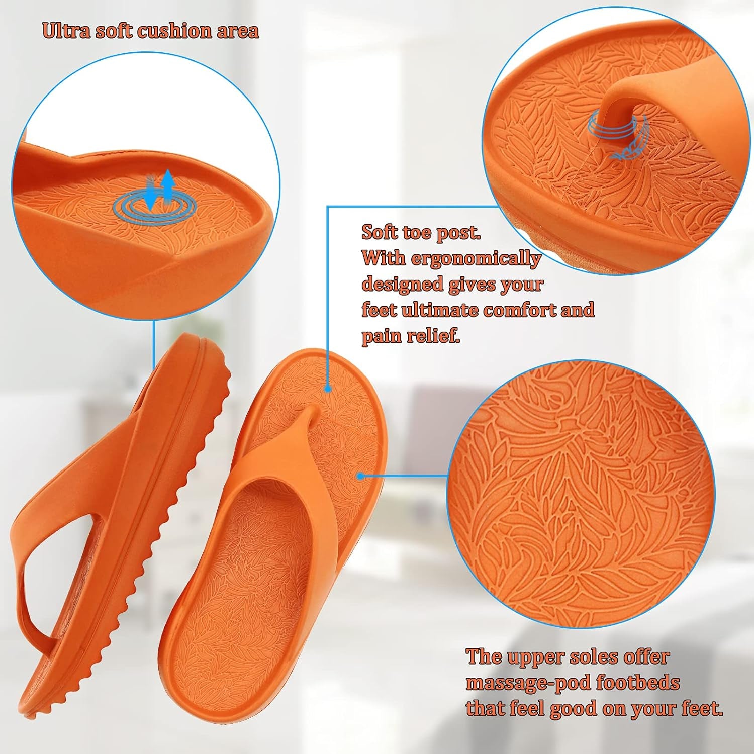 Women's Flip Flops - Soft Lightweight Flip-Flops