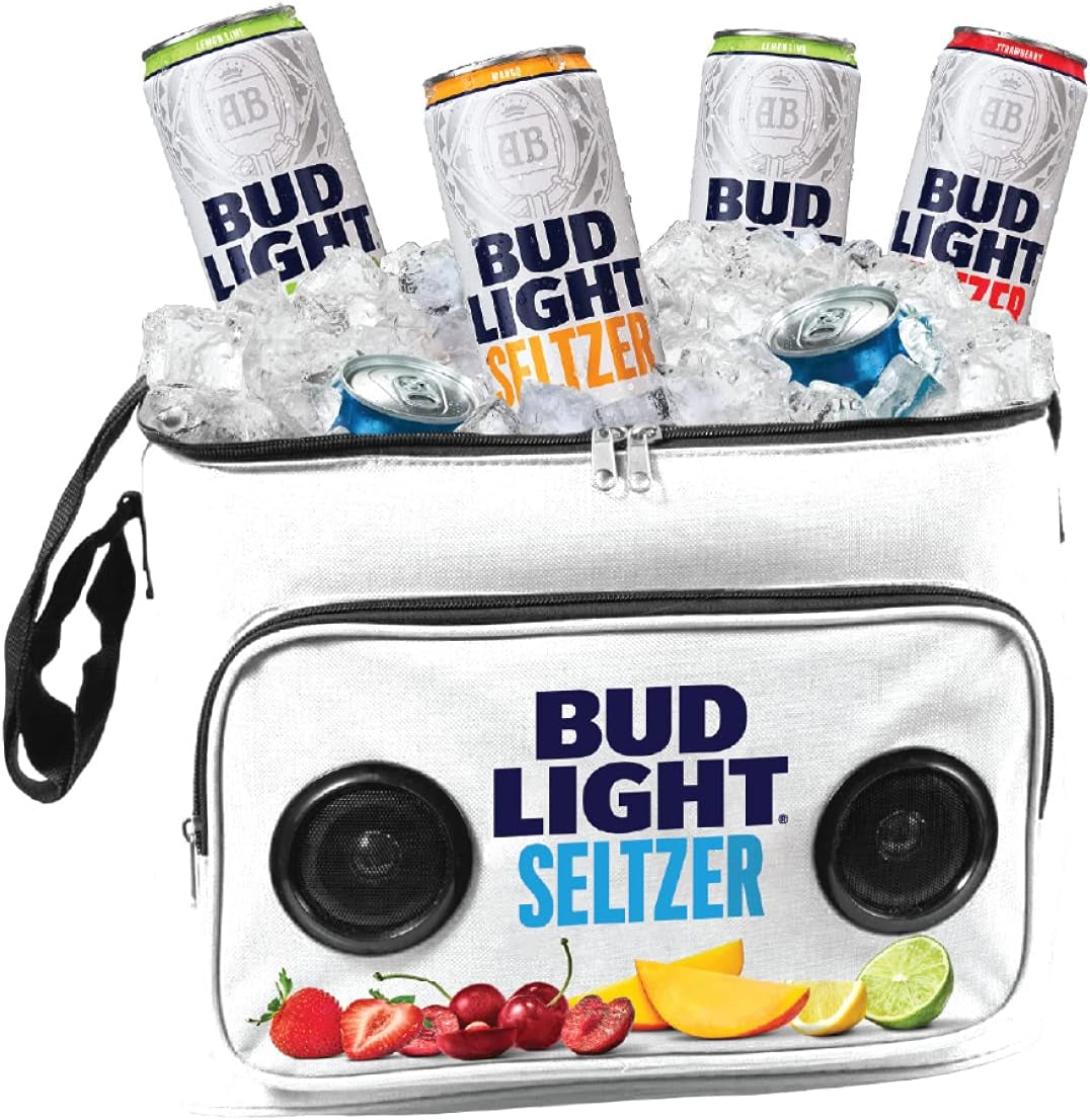 Bud Light Seltzer Soft Cooler Bag with Built-In Speakers 