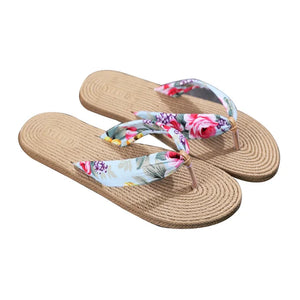 Sandals Women 2022 Summer Floral Flip Flops 