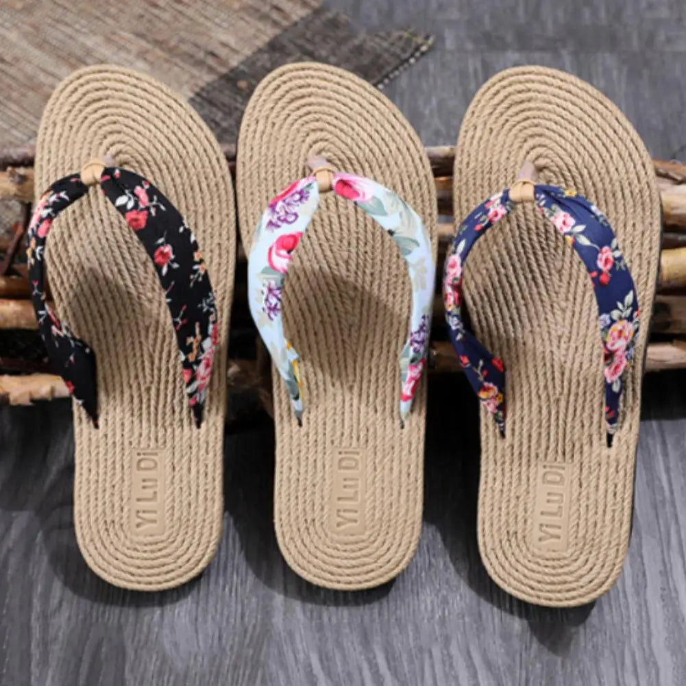 Sandals Women 2022 Summer Floral Flip Flops 