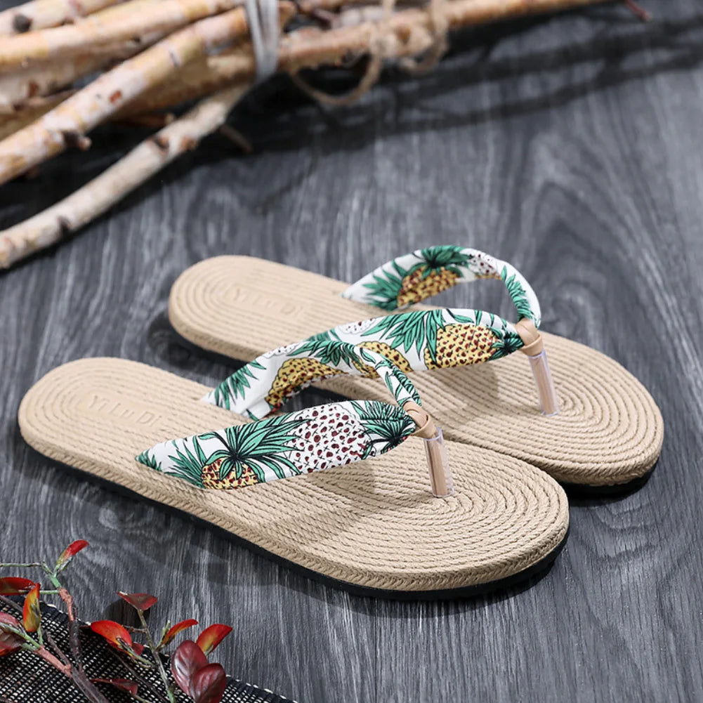 Sandals Women 2022 Summer Floral Flip Flops 
