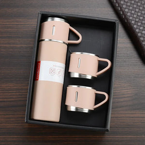 Water Bottles Stainless Steel Vacuum Flask Set Business Gift Tea Cups 